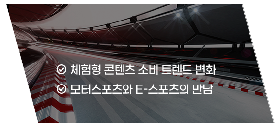 체험형 콘텐츠 소비 트렌드 변화 / 모터스포츠와 E-스포츠의 만남